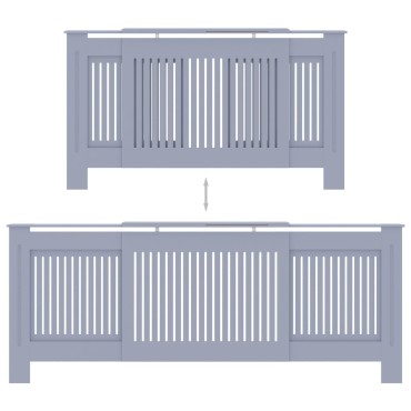 vidaXL Κάλυμμα Καλοριφέρ Γκρι 205 εκ. από MDF