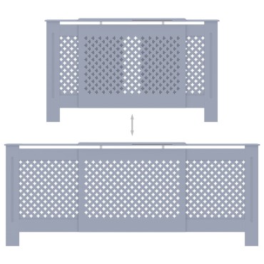 vidaXL Κάλυμμα Καλοριφέρ Γκρι 205 εκ. από MDF