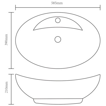 vidaXL Νιπτήρας με Οπή Υπερχείλισης Χρυσός 58,5x39x21 εκ. Κεραμικός