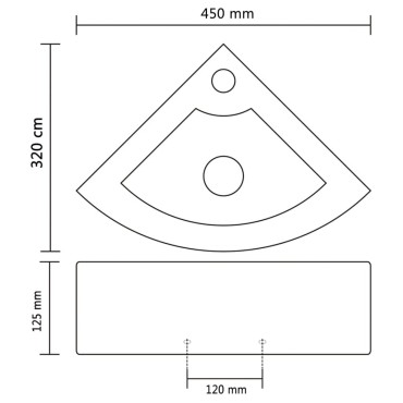 vidaXL Νιπτήρας με Οπή Υπερχείλισης Χρυσός 45x32x12,5 εκ. Κεραμικός