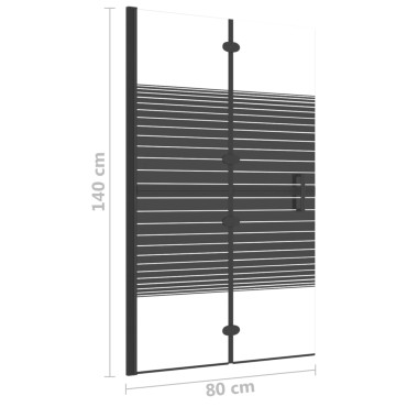 vidaXL Καμπίνα Μπανιέρας Πτυσσόμενη Μαύρη 80 x 140 εκ. από ESG