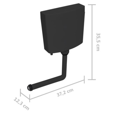 vidaXL Καζανάκι Μαύρο 3/6 Λίτρων