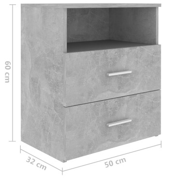 vidaXL Κομοδίνο Γκρι Σκυροδέματος 50x32x60cm 1 τεμ.