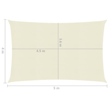 vidaXL Πανί Σκίασης Κρεμ 4 x 5 μ. από HDPE 160 γρ./μ²