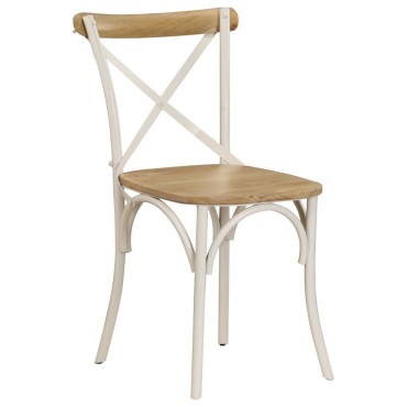 vidaXL Καρέκλες με Χιαστί Πλάτη 2 τεμ. Λευκές από Μασίφ Ξύλο Μάνγκο 51x52x84cm