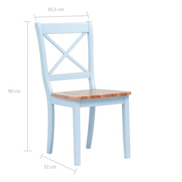 vidaXL Καρέκλες Τραπεζαρίας 2 τεμ. Γκρι/Αν. Ξύλο Μασίφ Ξύλο Καουτσούκ 45,5x52x90cm