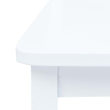 vidaXL Καρέκλες Τραπεζαρίας 2 τεμ. Λευκές Μασίφ Ξύλο Καουτσουκόδεντρου 45,5x52x90cm