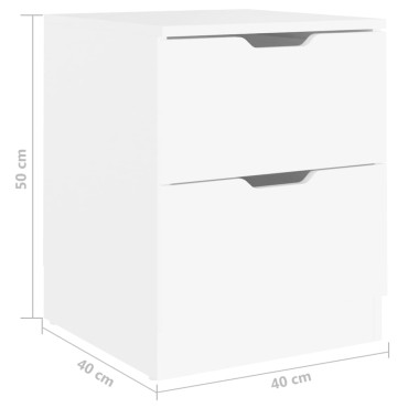 vidaXL Κομοδίνο Λευκό 40x40x50cm από Επεξεργασμένο Ξύλο 1 τεμ.