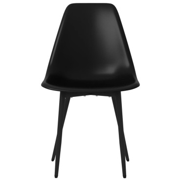 vidaXL Καρέκλες Τραπεζαρίας 2 τεμ. Μαύρες από Πολυπροπυλένιο 46x52x84cm
