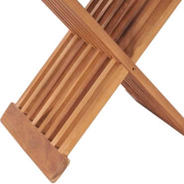 vidaXL Σκαμπό Πτυσσόμενο 40x32x45cm από Μασίφ Ξύλο Teak 1 τεμ.