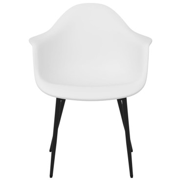 vidaXL Καρέκλες Τραπεζαρίας 2 τεμ. Λευκές από Πολυπροπυλένιο 64x59x84cm