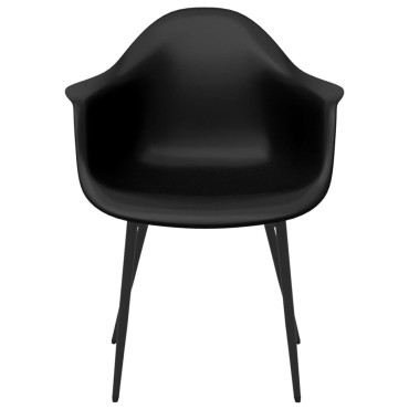 vidaXL Καρέκλες Τραπεζαρίας 2 τεμ. Μαύρες από Πολυπροπυλένιο 64x59x84cm