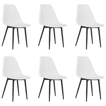vidaXL Καρέκλες Τραπεζαρίας 6 τεμ. Λευκές από Πολυπροπυλένιο 46x52x84cm