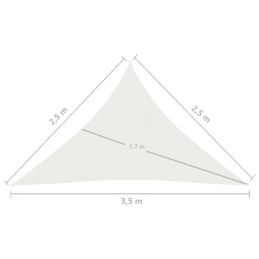 vidaXL Πανί Σκίασης Λευκό 2,5 x 2,5 x 3,5 μ. από HDPE 160 γρ./μ²