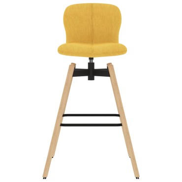 vidaXL Καρέκλες Μπαρ Περιστρεφόμενες 2 τεμ. Κίτρινες Υφασμάτινες 41x50x98cm
