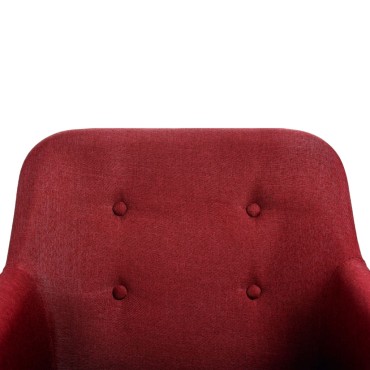 vidaXL Καρέκλες Τραπεζαρίας 2 τεμ. Μπορντό Ύφασμα / Μασίφ Ξύλο Δρυός 52x57x76,5cm