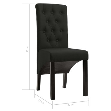 vidaXL Καρέκλες Τραπεζαρίας 2 τεμ. Μαύρες Υφασμάτινες 42x57x95cm