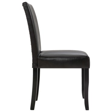 vidaXL Καρέκλες Τραπεζαρίας 2 τεμ. Σκούρο Καφέ από Συνθετικό Δέρμα 48,5x60x93cm
