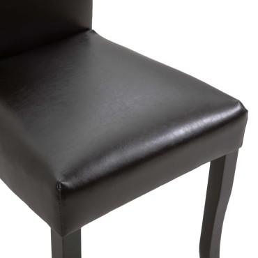 vidaXL Καρέκλες Τραπεζαρίας 2 τεμ. Σκούρο Καφέ από Συνθετικό Δέρμα 48,5x60x93cm