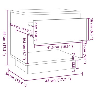 vidaXL Κομοδίνα 2 τεμ. Λευκά 45x34x44cm από Μοριοσανίδα