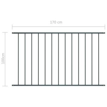 vidaXL Πάνελ Περίφραξης Ανθρακί 1,7x1 μ. Ατσάλι με Ηλεκτροστατική Βαφή