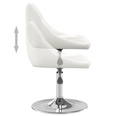 vidaXL Καρέκλες Τραπεζαρίας 2 τεμ. Λευκές από Συνθετικό Δέρμα 44x46x(62,5-77,5)cm