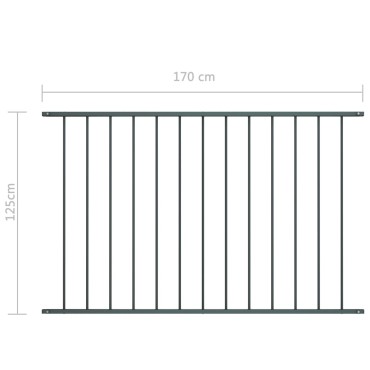 vidaXL Πάνελ Περίφραξης Ανθρακί 1,7x1,25 μ Ατσάλι με Ηλεκτροστ. Βαφή