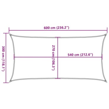 vidaXL Πανί Σκίασης Λευκό 3 x 6 μ. από HDPE 160 γρ./μ²