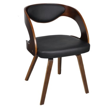 vidaXL Καρέκλες Τραπεζαρίας 4 τεμ. Καφέ Λυγισμένο Ξύλο/Συνθετικό Δέρμα 52x48x75,5cm