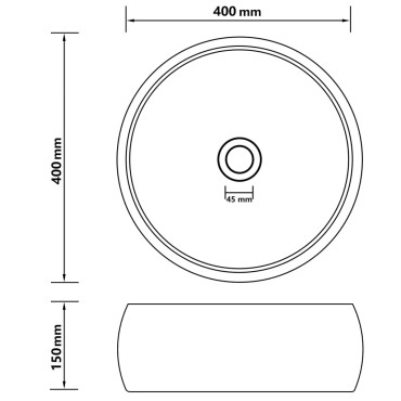 vidaXL Νιπτήρας Πολυτελής Στρογγυλός Ροζ Ματ 40 x 15 εκ. Κεραμικός