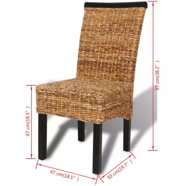 vidaXL Καρέκλες Τραπεζαρίας 4 τεμ. από Άμπακα / Μασίφ Ξύλο Μάνγκο 47x50x97cm