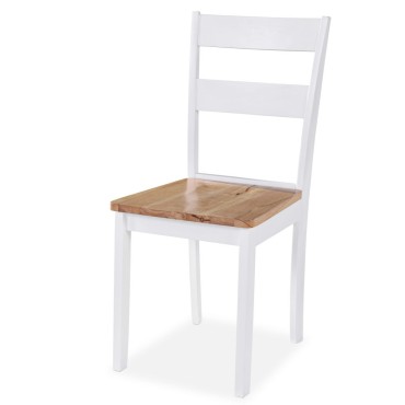 vidaXL Καρέκλες Τραπεζαρίας 6 τεμ. Λευκές Μασίφ Ξύλο Καουτσουκόδεντρου 40,5x47,5x95,5cm