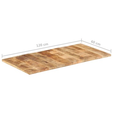 vidaXL Επιφάνεια Τραπεζιού 25-27 χιλ. 120x60cm Μασίφ Ξύλο Μάνγκο 1 τεμ.