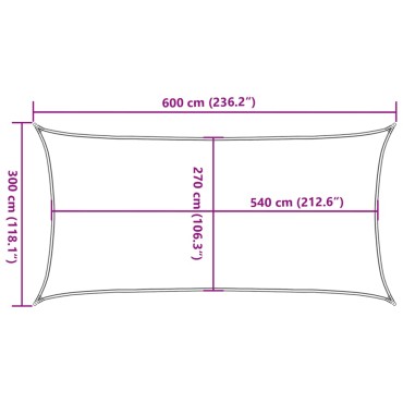 vidaXL Πανί Σκίασης Μπεζ 3 x 6 μ. από HDPE 160 γρ/μ²