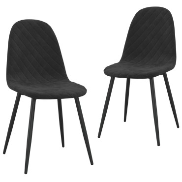 vidaXL Καρέκλες Τραπεζαρίας 2 τεμ. Μαύρες Βελούδινες 45x53,5x83cm