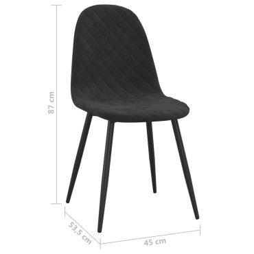 vidaXL Καρέκλες Τραπεζαρίας 2 τεμ. Μαύρες Βελούδινες 45x53,5x83cm