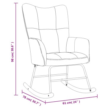 vidaXL Πολυθρόνα Κουνιστή Μπλε Βελούδινη 61x78x98cm 1 τεμ.