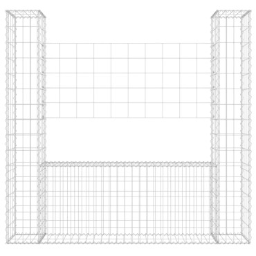 vidaXL Συρματοκιβώτιο σε U Σχήμα με 2 Στύλους 140x20x150 εκ. Σιδερένιο