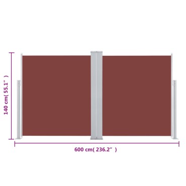 vidaXL Σκίαστρο Πλαϊνό Συρόμενο Καφέ 140 x 600 εκ.