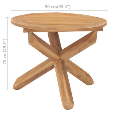 vidaXL Τραπεζαρία Κήπου 90x75cm από Μασίφ Ξύλο Teak 1 τεμ.