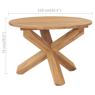 vidaXL Τραπεζαρία Κήπου 110x 75cm από Μασίφ Ξύλο Teak 1 τεμ.