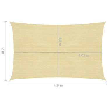 vidaXL Πανί Σκίασης Μπεζ 2 x 4,5 μ. από HDPE 160 γρ./μ²