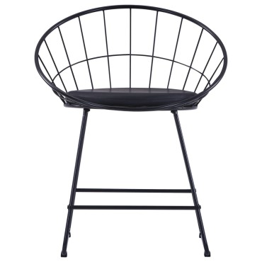 vidaXL Καρέκλες Τραπεζαρίας 4 τεμ. Μαύρες Ατσάλι/Καθίσματα Δερματίνης 58x51x72,5cm
