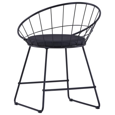 vidaXL Καρέκλες Τραπεζαρίας 4 τεμ. Μαύρες Ατσάλι/Καθίσματα Δερματίνης 58x51x72,5cm