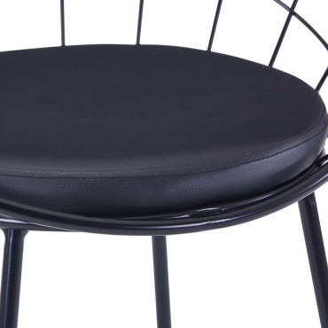 vidaXL Καρέκλες Τραπεζαρίας 6 τεμ. Μαύρες Ατσάλι/Καθίσματα Δερματίνης 58x51x72,5cm