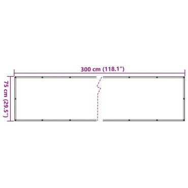 vidaXL Διαχωριστικό Βεράντας Ανθρακί 75 x 300 εκ. από Ύφασμα Oxford