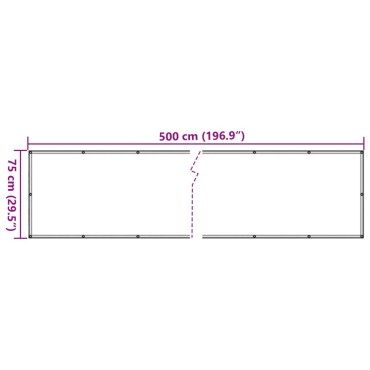 vidaXL Διαχωριστικό Βεράντας Ανθρακί 75 x 500 εκ. από Ύφασμα Oxford