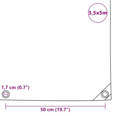 vidaXL Μουσαμάς Πράσινος 3,5 x 5 μ. 650 γρ./μ.²