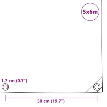 vidaXL Μουσαμάς Πράσινος 5 x 6 μ. 650 γρ./μ.²