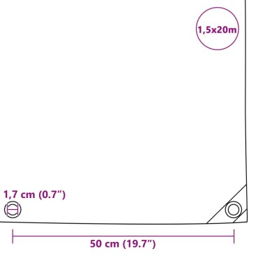 vidaXL Μουσαμάς Μπλε 1,5 x 20 μ. 650 γρ./μ.²